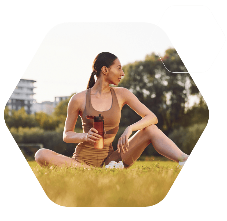 Mulher com garrafinha