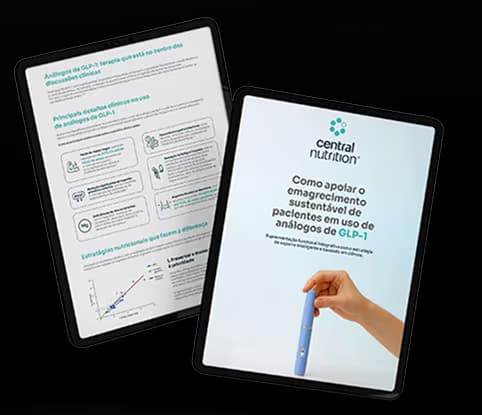 Tablets mostrando material sobre GLP-1
